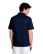 Polo mezza zip - Premium Mercerized Interlock Blu Scuro