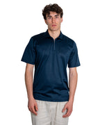 Polo mezza zip - Cotone Makò Filoscozia Blu Notte