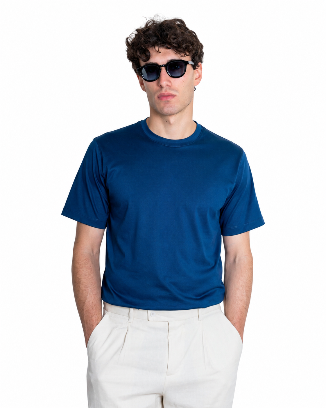 T-shirt Cotone Makò Filoscozia Blu Marino