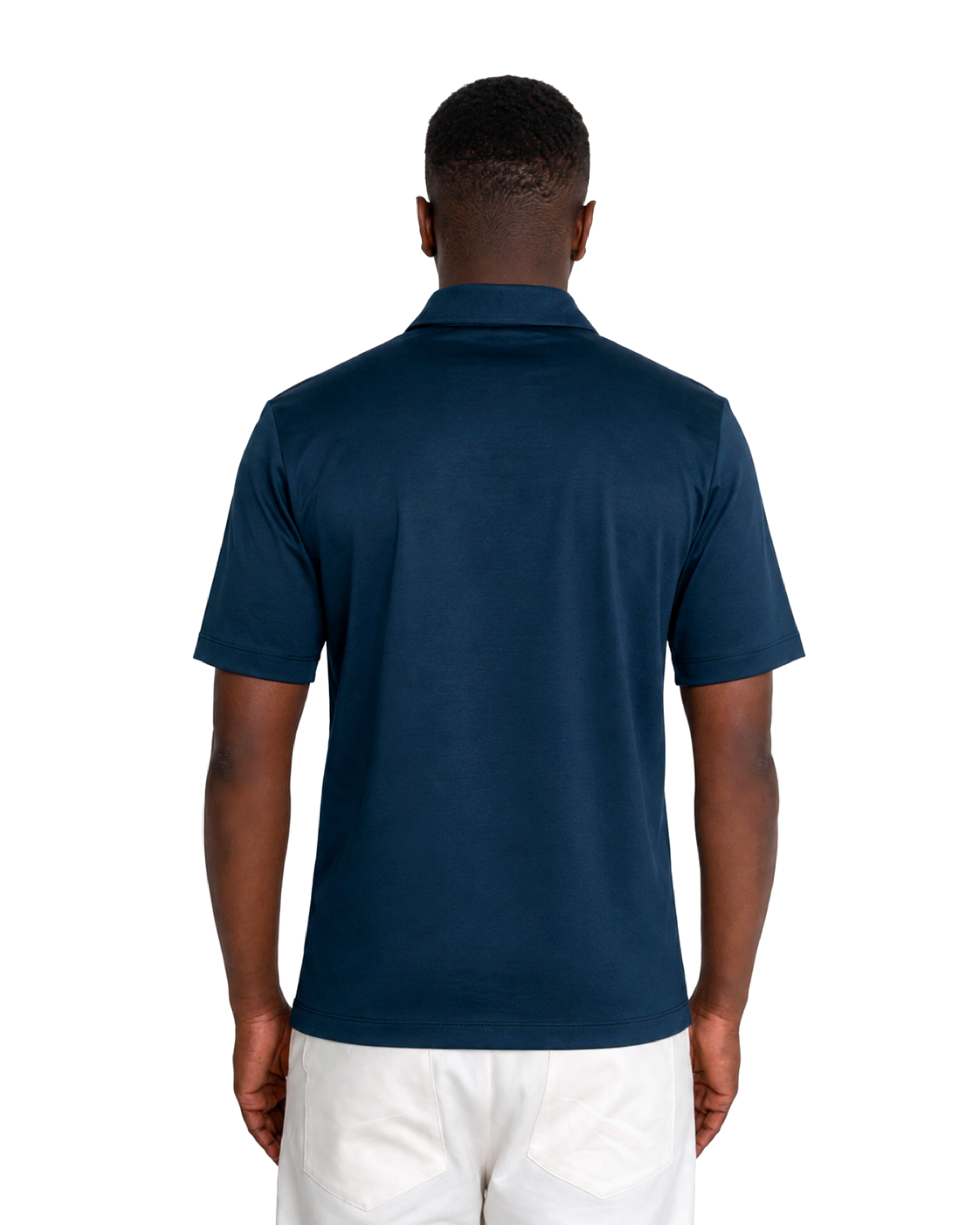 Polo Scollo V Cotone Makò Filoscozia Blu Notte