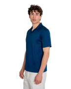 Polo Scollo V Cotone Makò Filoscozia Blu Marino