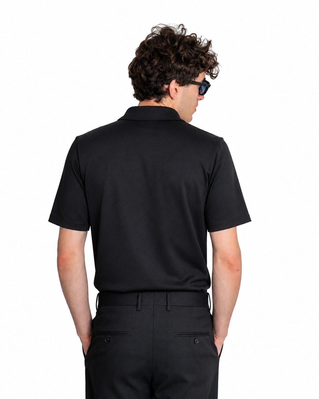 Polo Scollo V Cotone Makò Filoscozia Nero