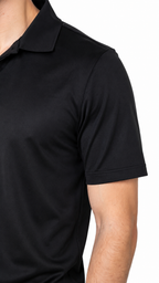 Polo Scollo V Cotone Makò Filoscozia Nero