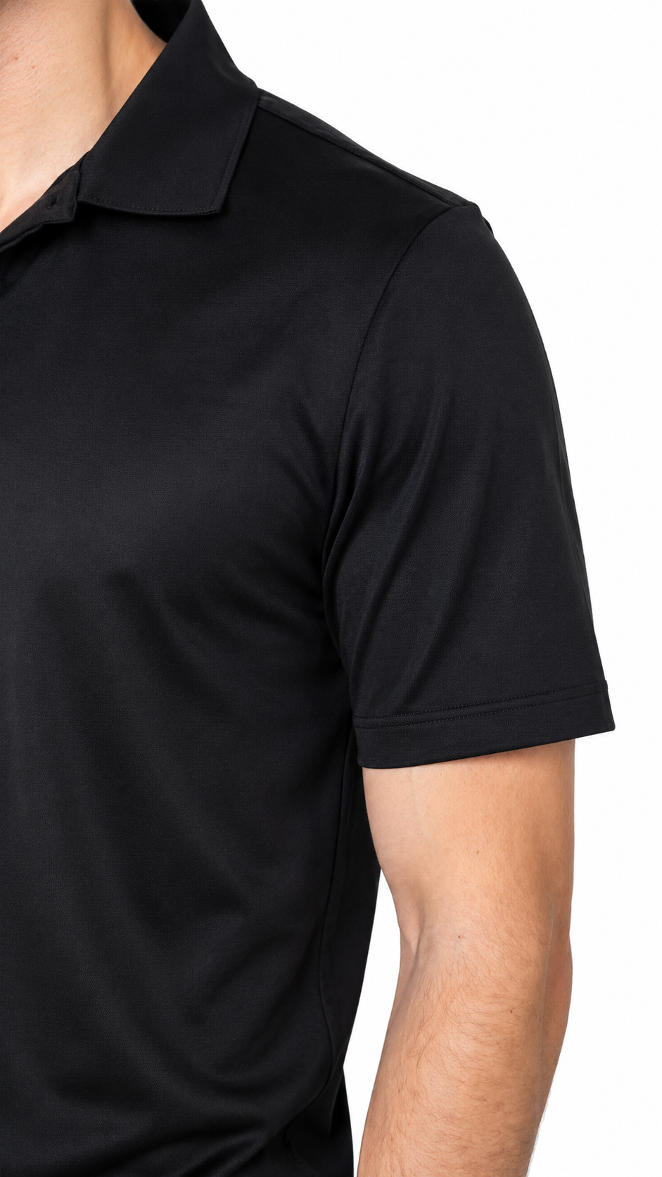 Polo Scollo V Cotone Makò Filoscozia Nero
