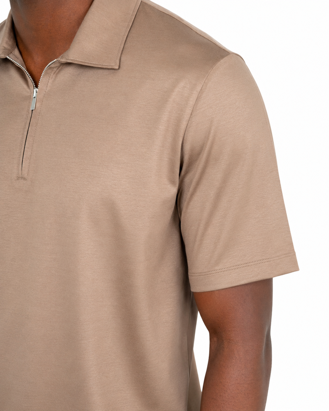 Polo mezza zip - Cotone Makò Filoscozia Sabbia