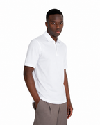 Polo mezza zip - Cotone Makò Filoscozia Bianco