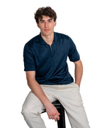 Polo mezza zip - Cotone Makò Filoscozia Blu Notte