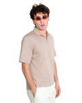 Polo mezza zip - Premium Mercerized Jersey Beige