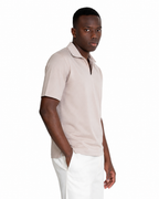 Polo Scollo V - Premium Mercerized Jersey Beige