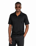 Polo Scollo V - Premium Mercerized Jersey Nero