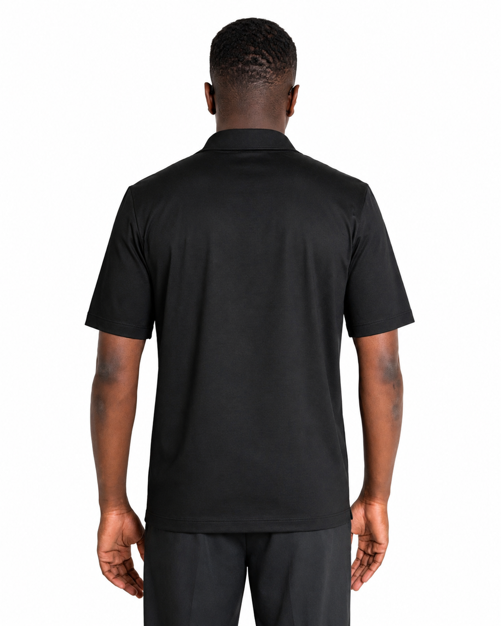 Polo Scollo V - Premium Mercerized Jersey Nero