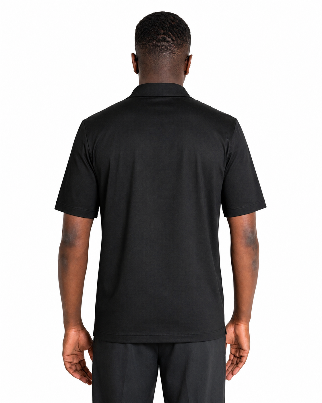 Polo Scollo V - Premium Mercerized Jersey Nero