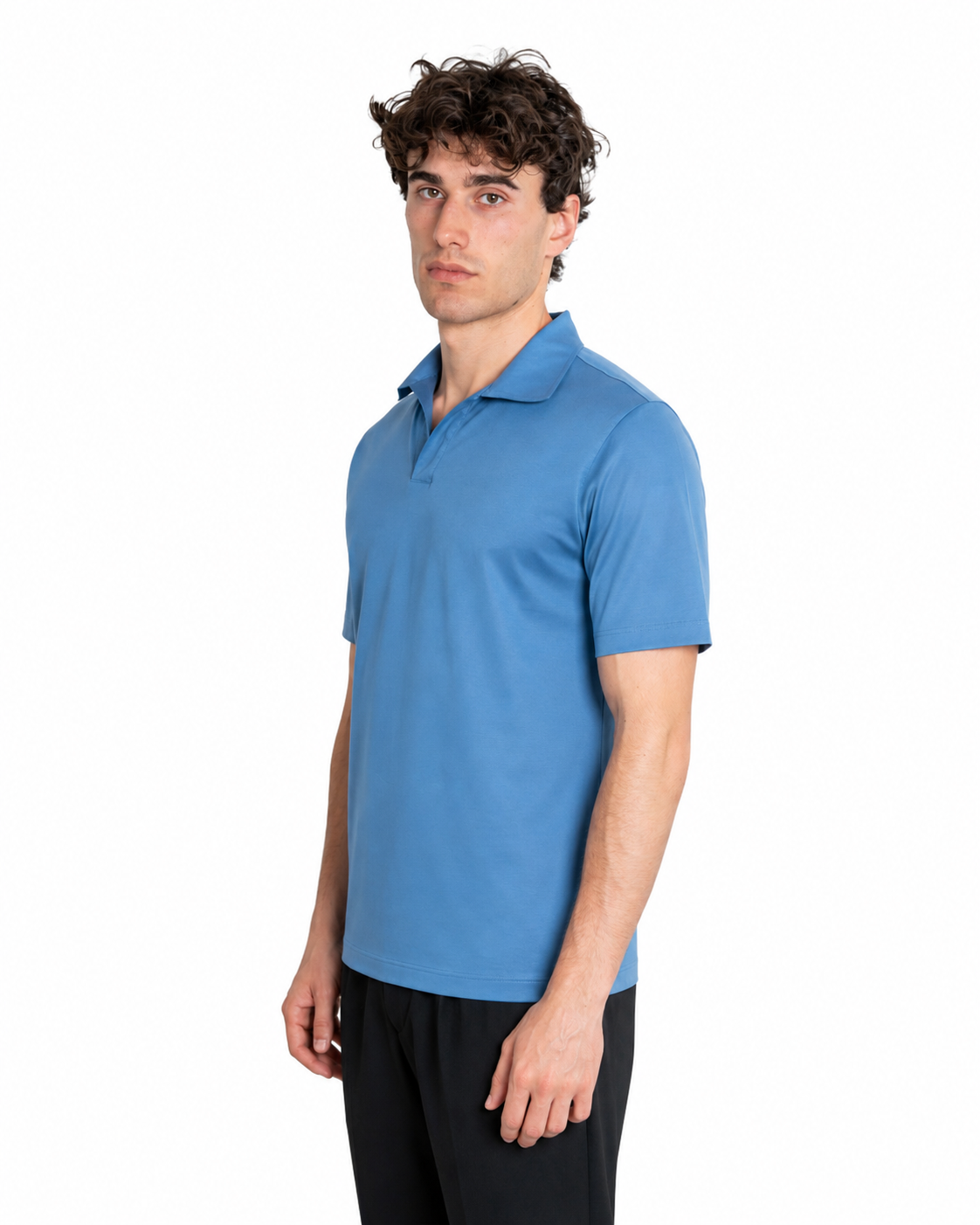 Polo Scollo V - Premium Mercerized Jersey Carta da zucchero