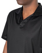 Polo Scollo V - Premium Mercerized Jersey Nero