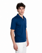 Polo Scollo V - Premium Mercerized Jersey Blu marino