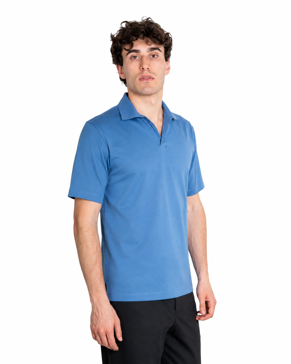 Polo Scollo V - Premium Mercerized Jersey Carta da zucchero