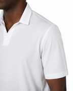 Polo Scollo V - Premium Mercerized Jersey Bianco