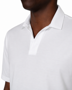 Polo Scollo V - Premium Mercerized Jersey Bianco