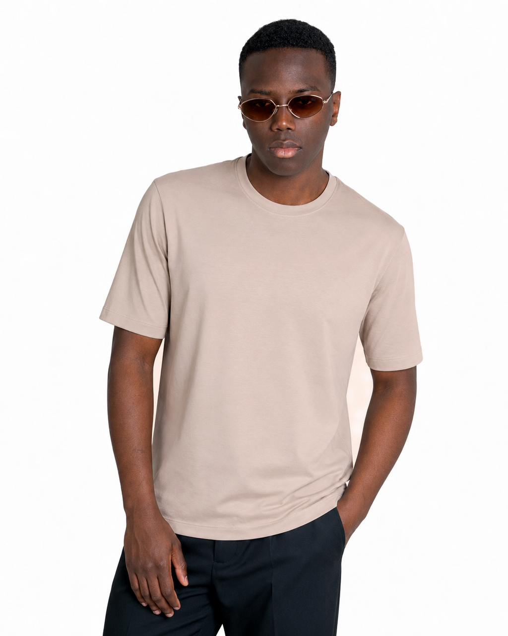 T-Shirt - Premium Mercerized Jersey Beige