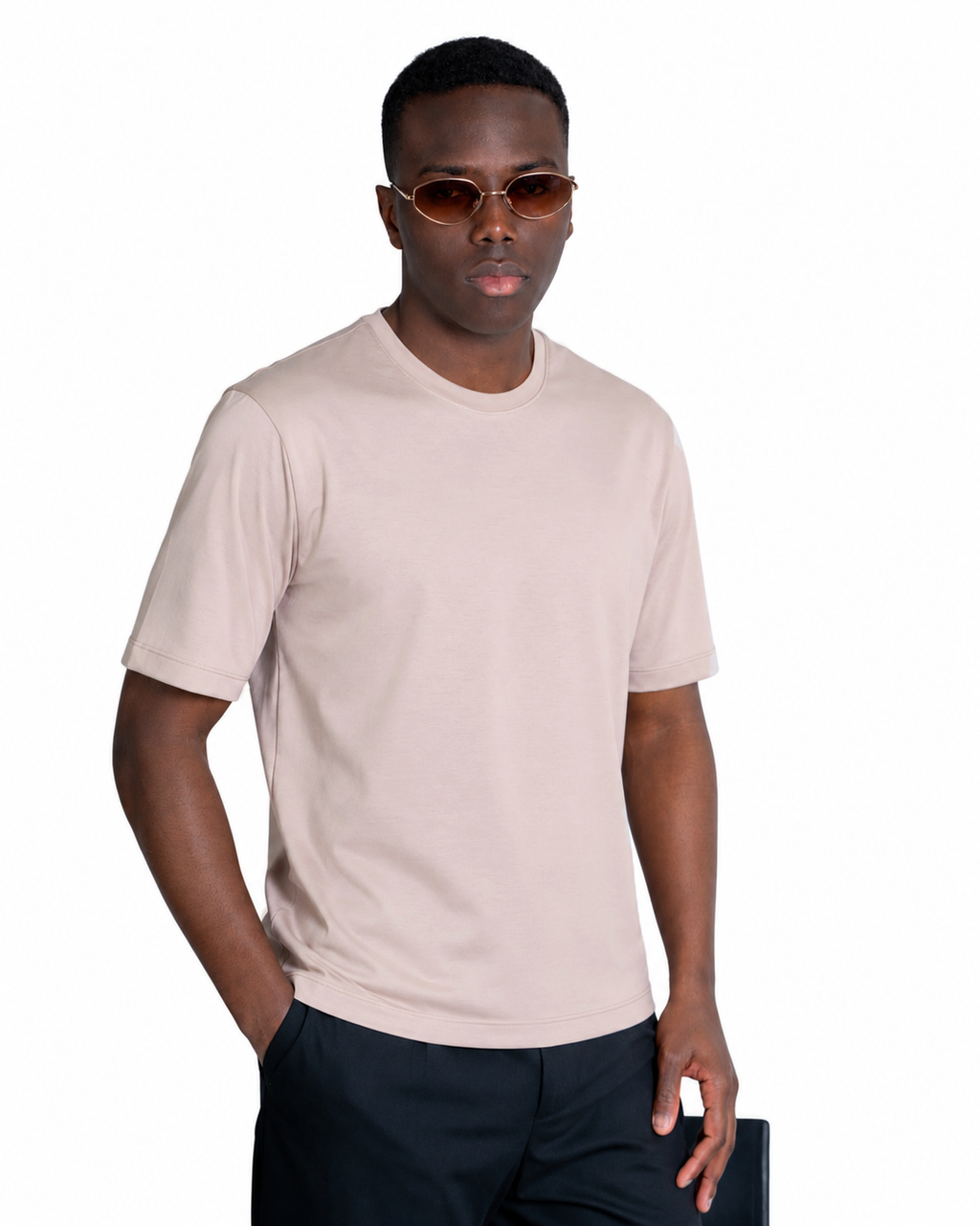 T-Shirt - Premium Mercerized Jersey Beige