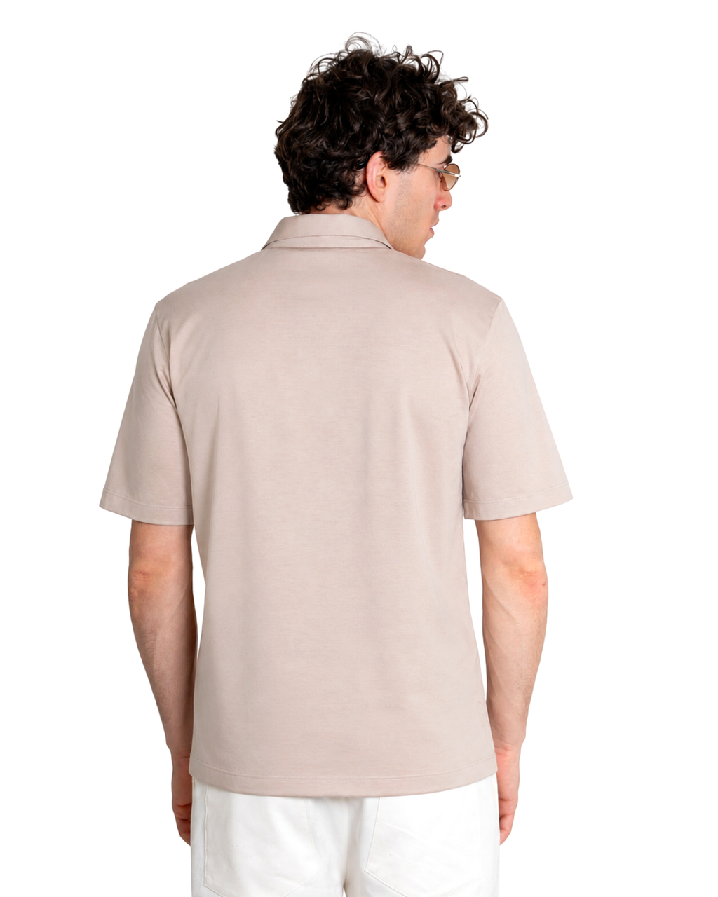 Polo mezza zip - Premium Mercerized Jersey Beige