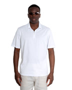 Polo mezza zip - Premium Mercerized Jersey Bianco