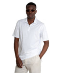 Polo mezza zip - Premium Mercerized Jersey Bianco