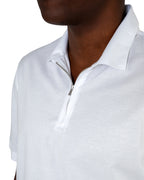 Polo mezza zip - Premium Mercerized Jersey Bianco