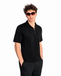 Polo mezza zip - Premium Mercerized Jersey Nero