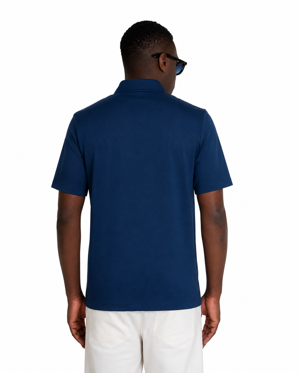 Polo mezza zip - Premium Mercerized Jersey Blu marino