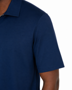 Polo mezza zip - Premium Mercerized Jersey Blu marino
