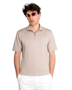 Polo mezza zip - Premium Mercerized Jersey Beige