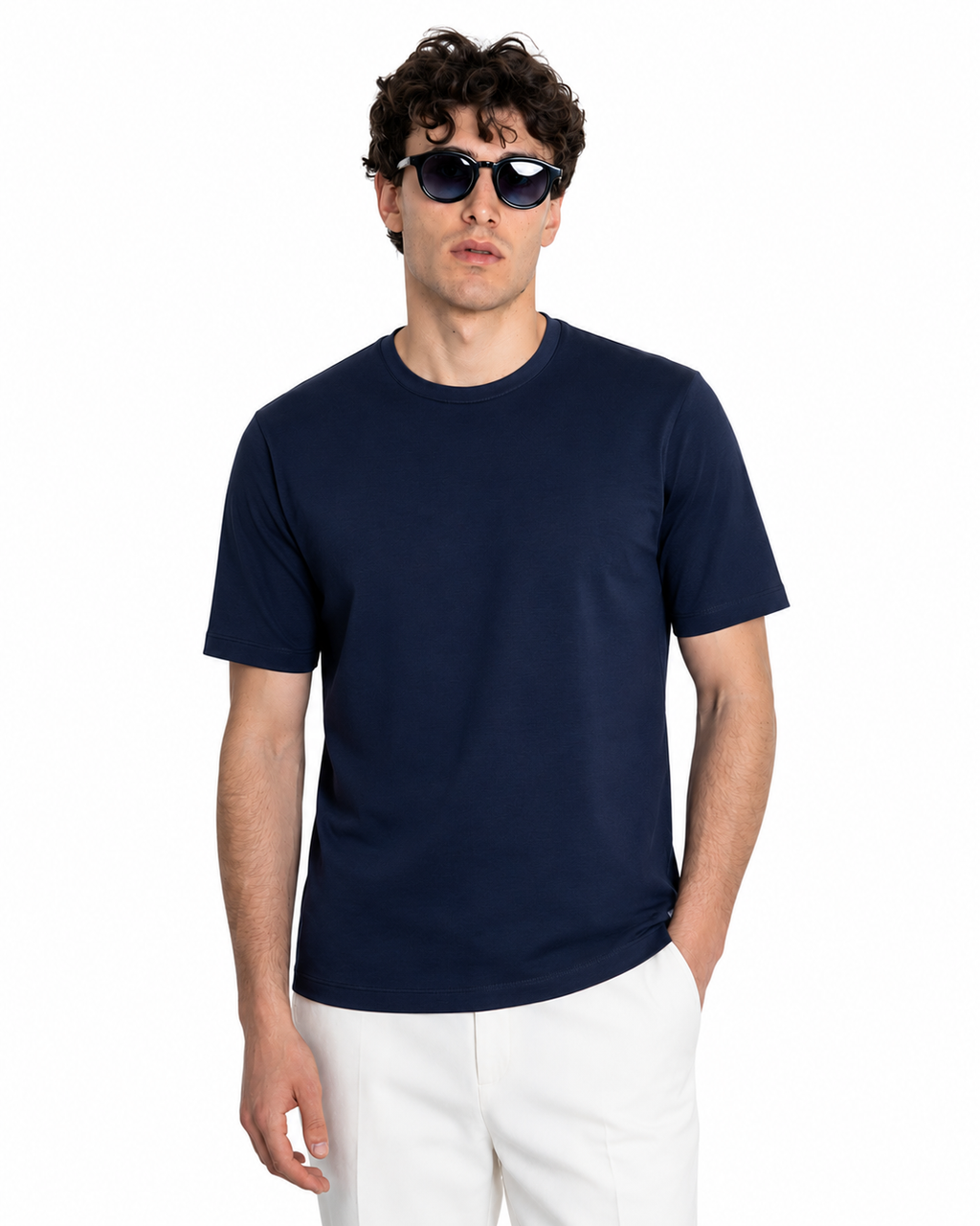 T-shirt - Premium Mercerized Interlock Blu Scuro