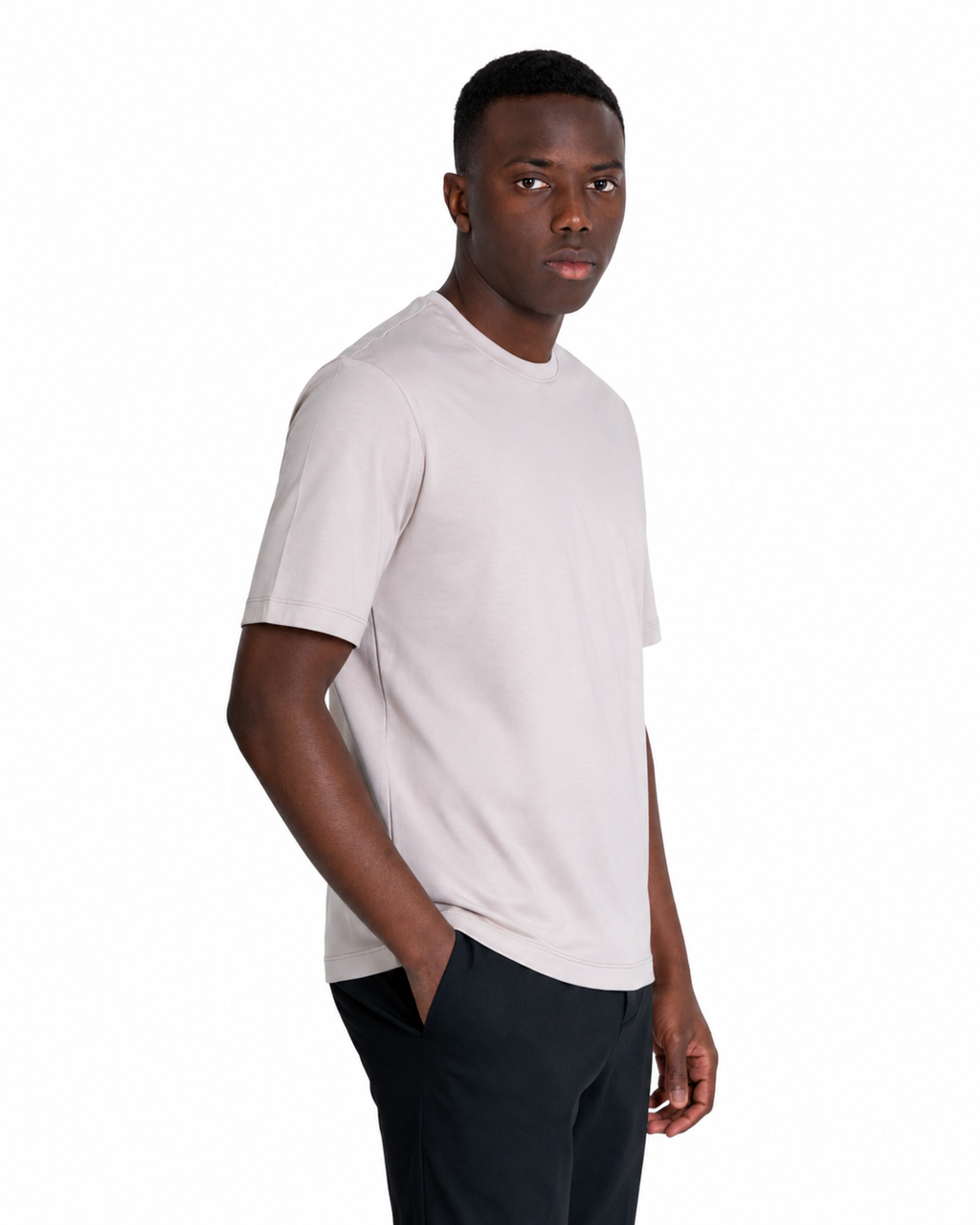 T-shirt - Premium Mercerized Interlock Beige