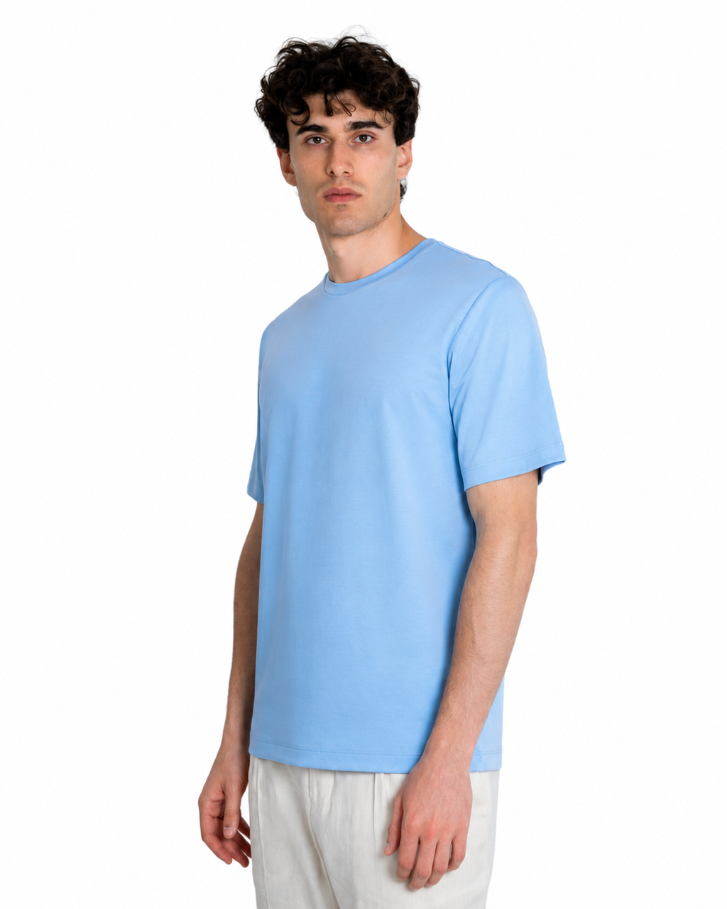 T-shirt - Premium Mercerized Interlock Celeste