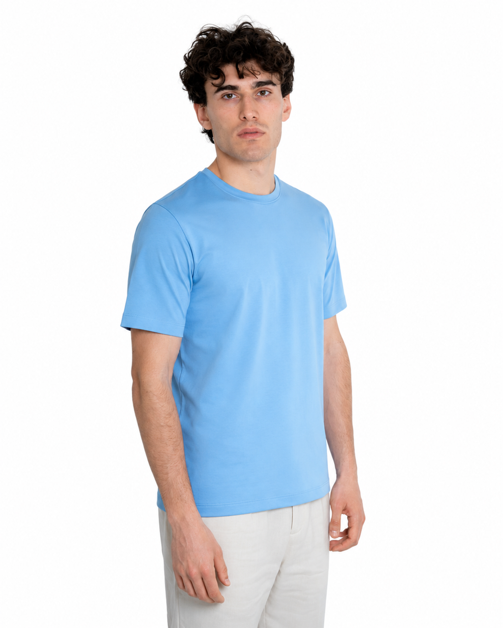 T-shirt - Premium Mercerized Interlock Celeste