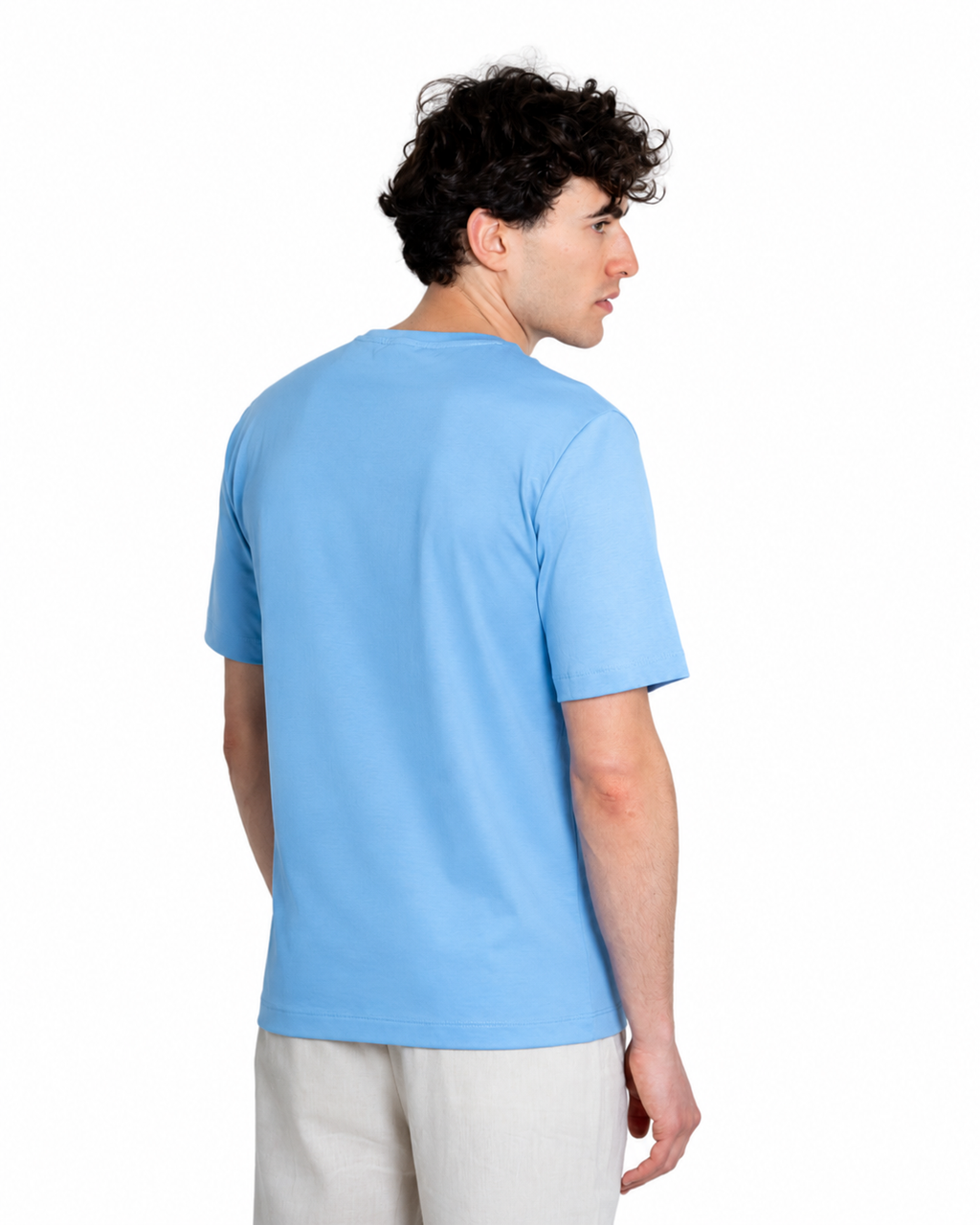 T-shirt - Premium Mercerized Interlock Celeste