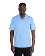 Polo mezza zip - Premium Mercerized Interlock Celeste