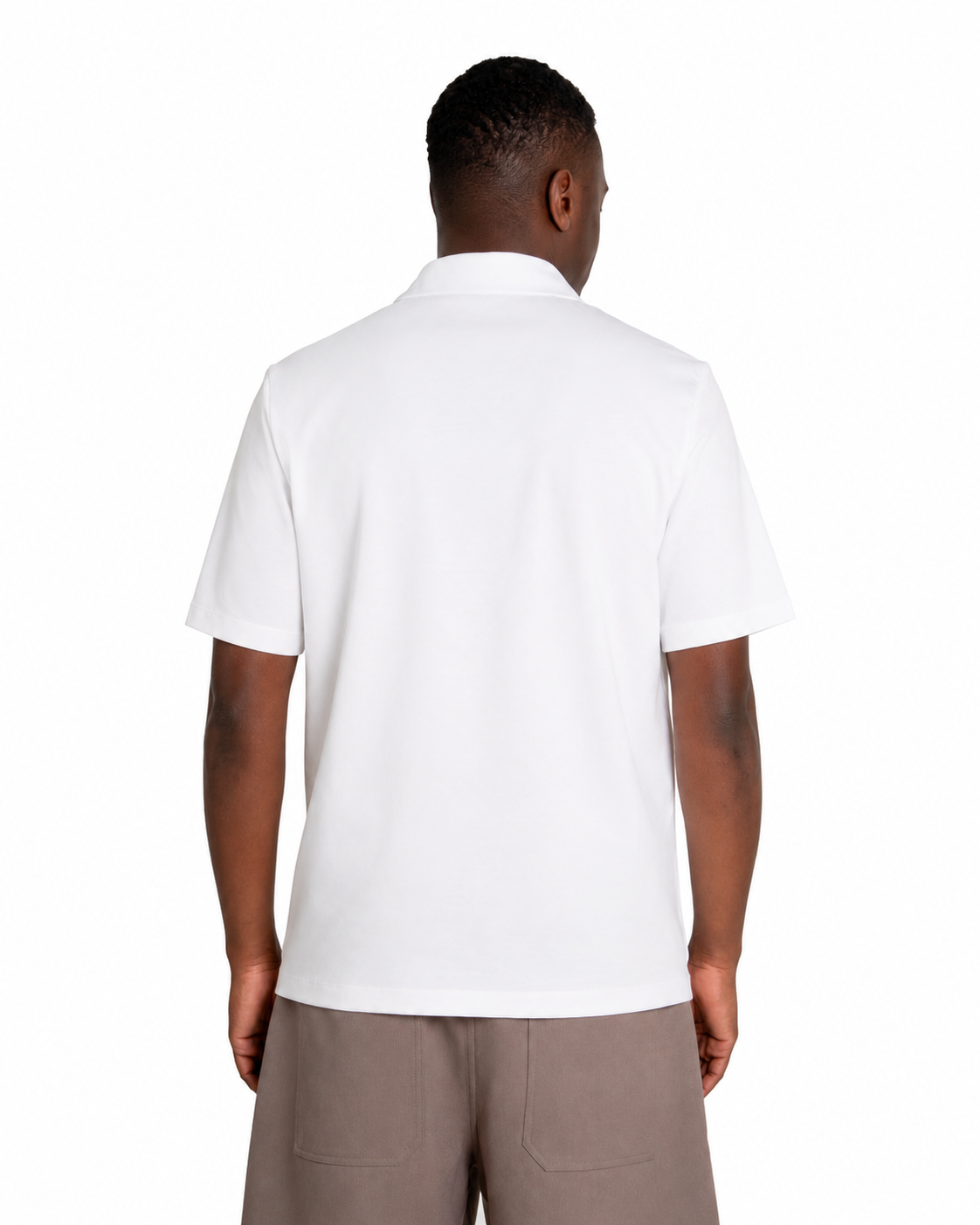 Polo mezza zip - Premium Mercerized Interlock Bianco