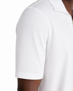 Polo mezza zip - Premium Mercerized Interlock Bianco