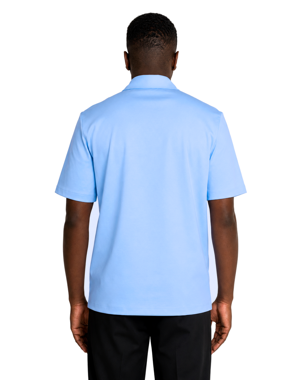 Polo mezza zip - Premium Mercerized Interlock Celeste