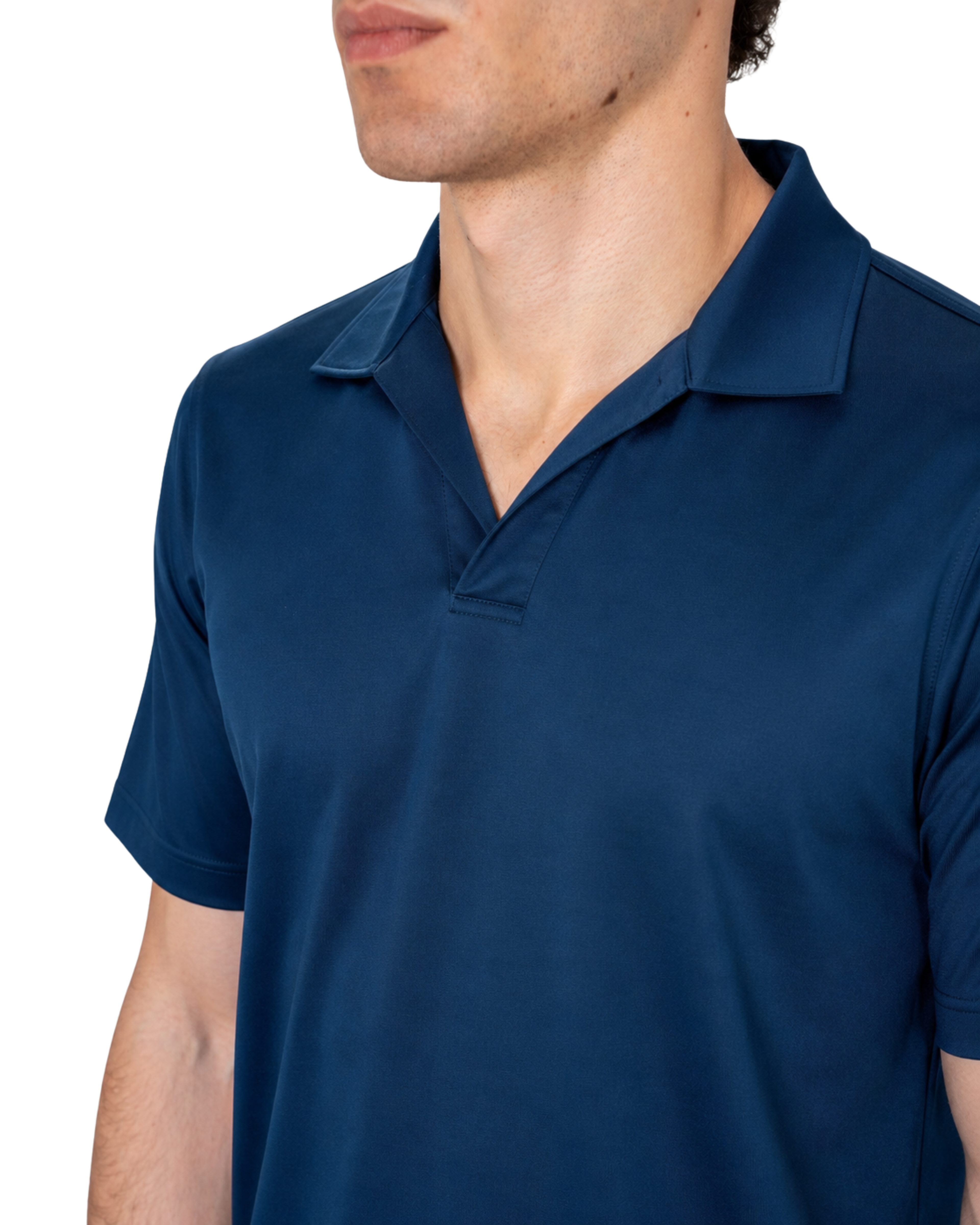 Polo Scollo V Cotone Makò Filoscozia Blu Marino