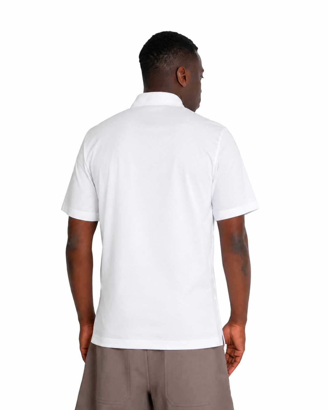 Polo mezza zip - Cotone Makò Filoscozia Bianco