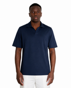 Polo Scollo V - Premium Mercerized Interlock Blu Scuro