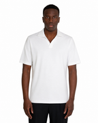 Polo Scollo V - Premium Mercerized Interlock Bianco