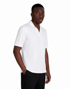 Polo Scollo V - Premium Mercerized Interlock Bianco