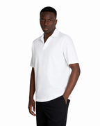 Polo Scollo V - Premium Mercerized Interlock Bianco