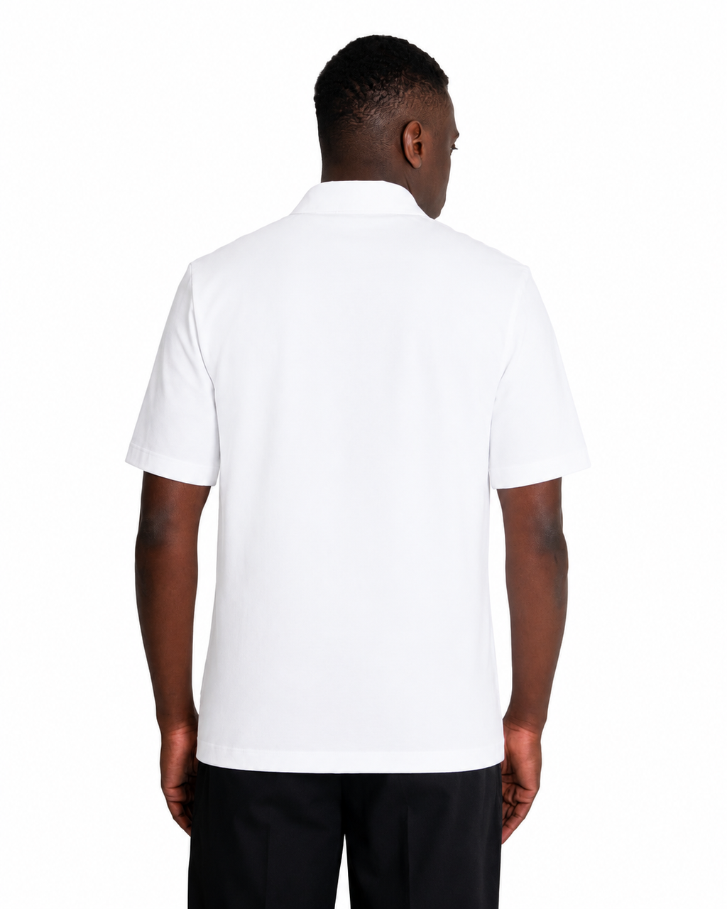 Polo Scollo V - Premium Mercerized Interlock Bianco