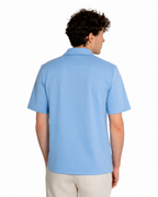 Polo Scollo V - Premium Mercerized Interlock Celeste