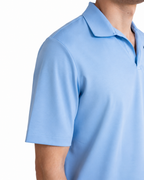 Polo Scollo V - Premium Mercerized Interlock Celeste